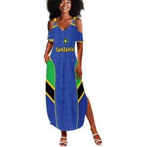 Afro Tanzania Football Custom Summer Maxi Dress Go Taifa Stars Go - African Pride