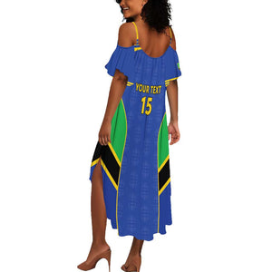 Afro Tanzania Football Custom Summer Maxi Dress Go Taifa Stars Go - African Pride