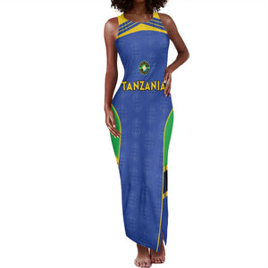 Afro Tanzania Football Custom Tank Maxi Dress Go Taifa Stars Go - African Pride