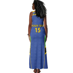 Afro Tanzania Football Custom Tank Maxi Dress Go Taifa Stars Go - African Pride