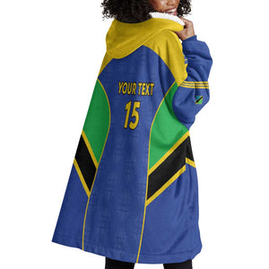 Afro Tanzania Football Custom Wearable Blanket Hoodie Go Taifa Stars Go - African Pride