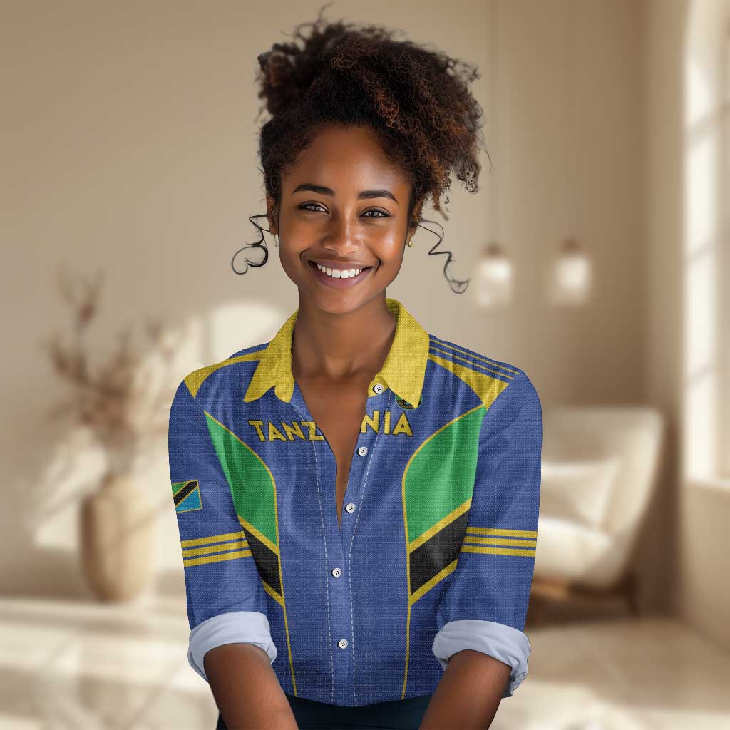 Afro Tanzania Football Custom Women Casual Shirt Go Taifa Stars Go - African Pride