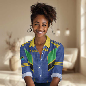 Afro Tanzania Football Custom Women Casual Shirt Go Taifa Stars Go - African Pride