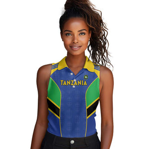 Afro Tanzania Football Custom Women Sleeveless Polo Shirt Go Taifa Stars Go - African Pride