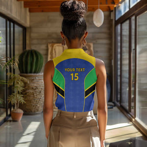 Afro Tanzania Football Custom Women Sleeveless Polo Shirt Go Taifa Stars Go - African Pride