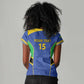 Afro Tanzania Football Custom Women V-Neck T-Shirt Go Taifa Stars Go - African Pride