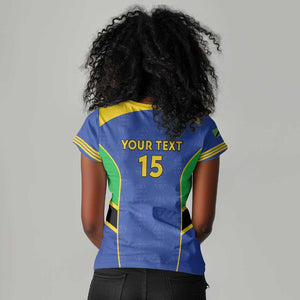 Afro Tanzania Football Custom Women V-Neck T-Shirt Go Taifa Stars Go - African Pride