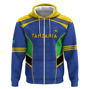 Afro Tanzania Football Custom Zip Hoodie Go Taifa Stars Go - African Pride