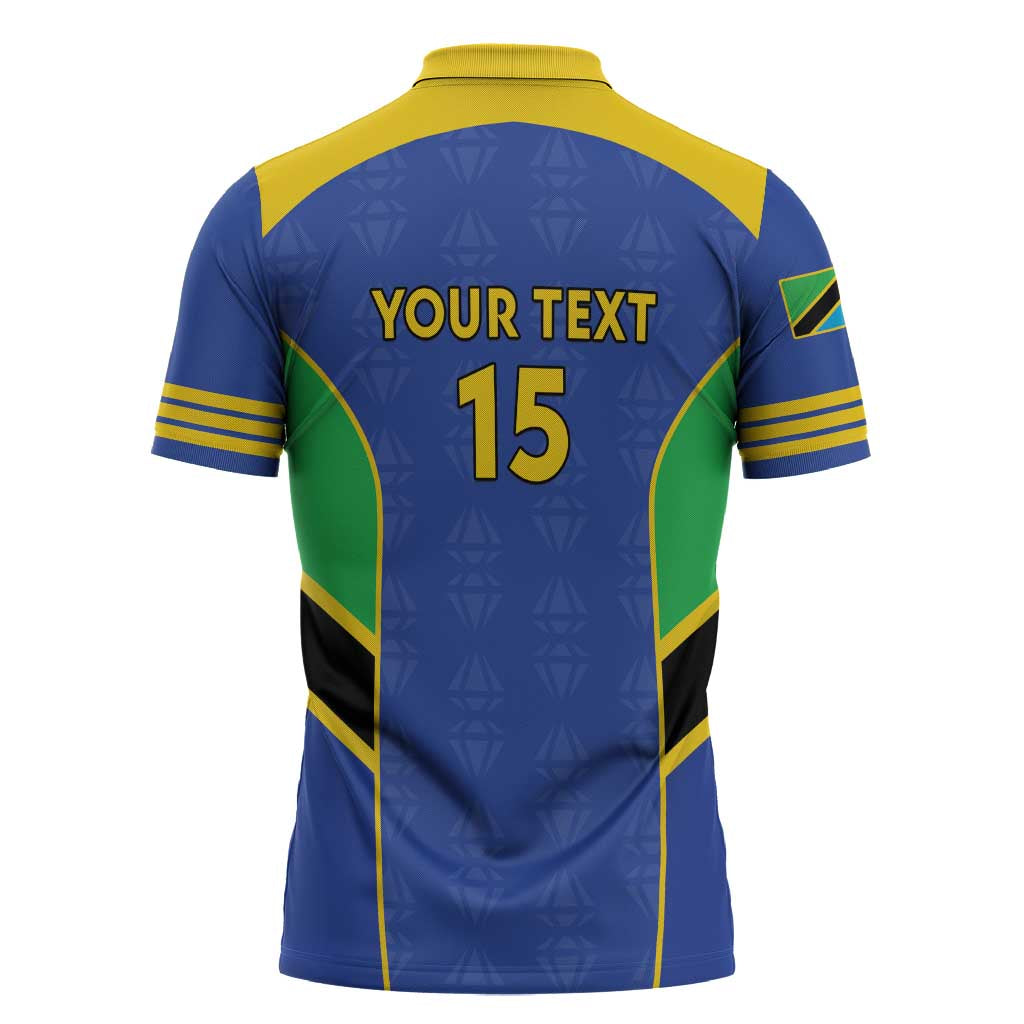 Custom Tanzania Football Zipper Polo Shirt Go Taifa Stars Go