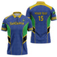 Custom Tanzania Football Zipper Polo Shirt Go Taifa Stars Go