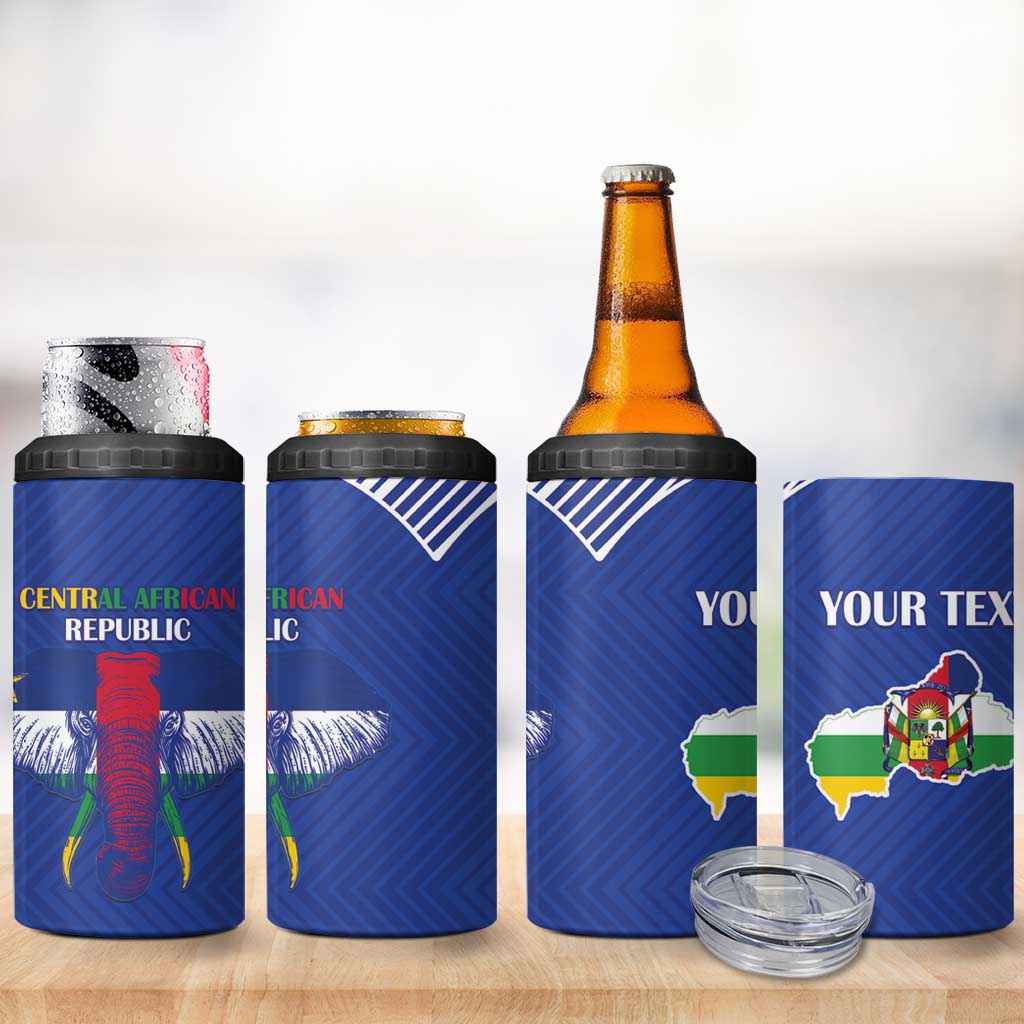 Afro Central African Republic Football Custom 4 in 1 Can Cooler Tumbler Go Champions - African Pride