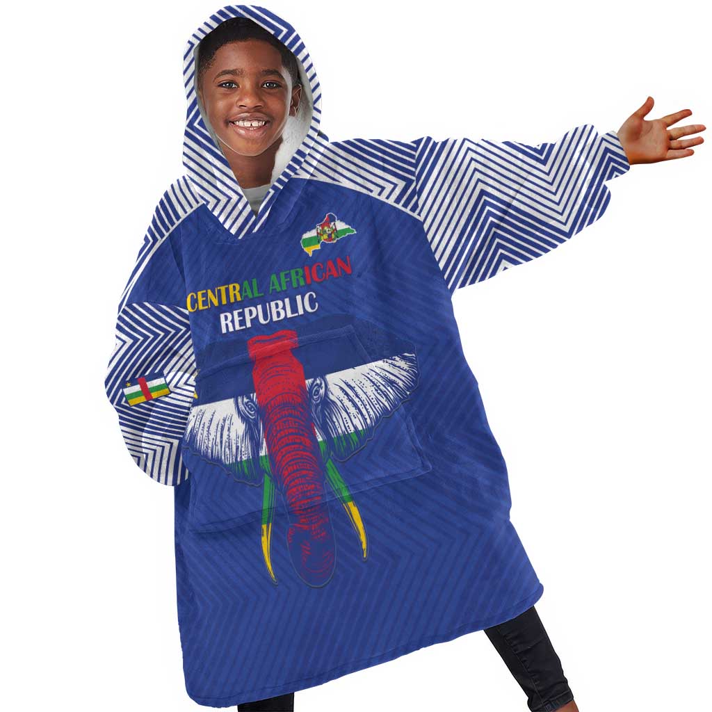 Afro Central African Republic Football Custom Kid Wearable Blanket Hoodie Go Champions - African Pride