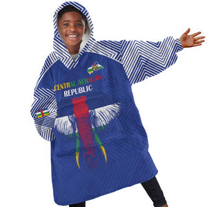 Afro Central African Republic Football Custom Kid Wearable Blanket Hoodie Go Champions - African Pride