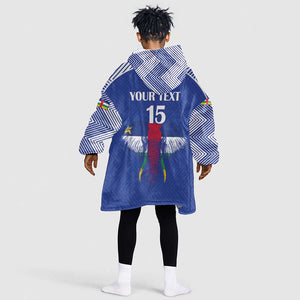 Afro Central African Republic Football Custom Kid Wearable Blanket Hoodie Go Champions - African Pride