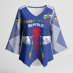 Custom Central African Republic Football Kimono Sleeve Blouse Go Champions
