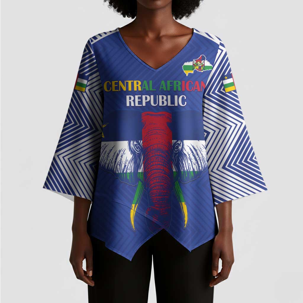 Custom Central African Republic Football Kimono Sleeve Blouse Go Champions