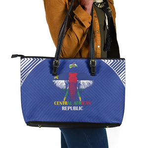 Afro Central African Republic Football Leather Tote Bag Go Champions - African Pride