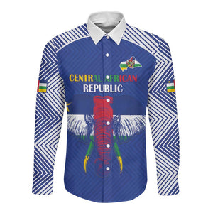 Afro Central African Republic Football Custom Long Sleeve Button Shirt Go Champions - African Pride