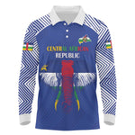 Afro Central African Republic Football Custom Long Sleeve Polo Shirt Go Champions - African Pride