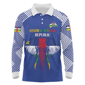Afro Central African Republic Football Custom Long Sleeve Polo Shirt Go Champions - African Pride