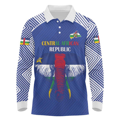Afro Central African Republic Football Custom Long Sleeve Polo Shirt Go Champions - African Pride