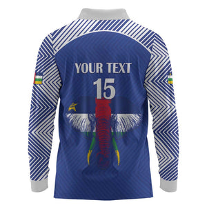 Afro Central African Republic Football Custom Long Sleeve Polo Shirt Go Champions - African Pride