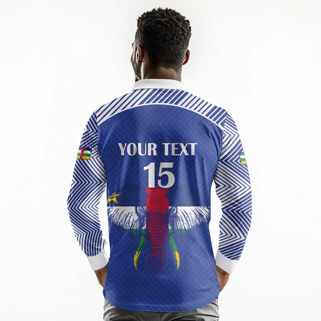 Afro Central African Republic Football Custom Long Sleeve Polo Shirt Go Champions - African Pride