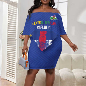 Afro Central African Republic Football Custom Off Shoulder Short Dress Go Champions - African Pride