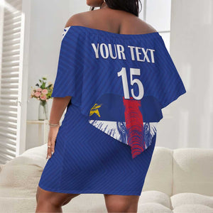 Afro Central African Republic Football Custom Off Shoulder Short Dress Go Champions - African Pride