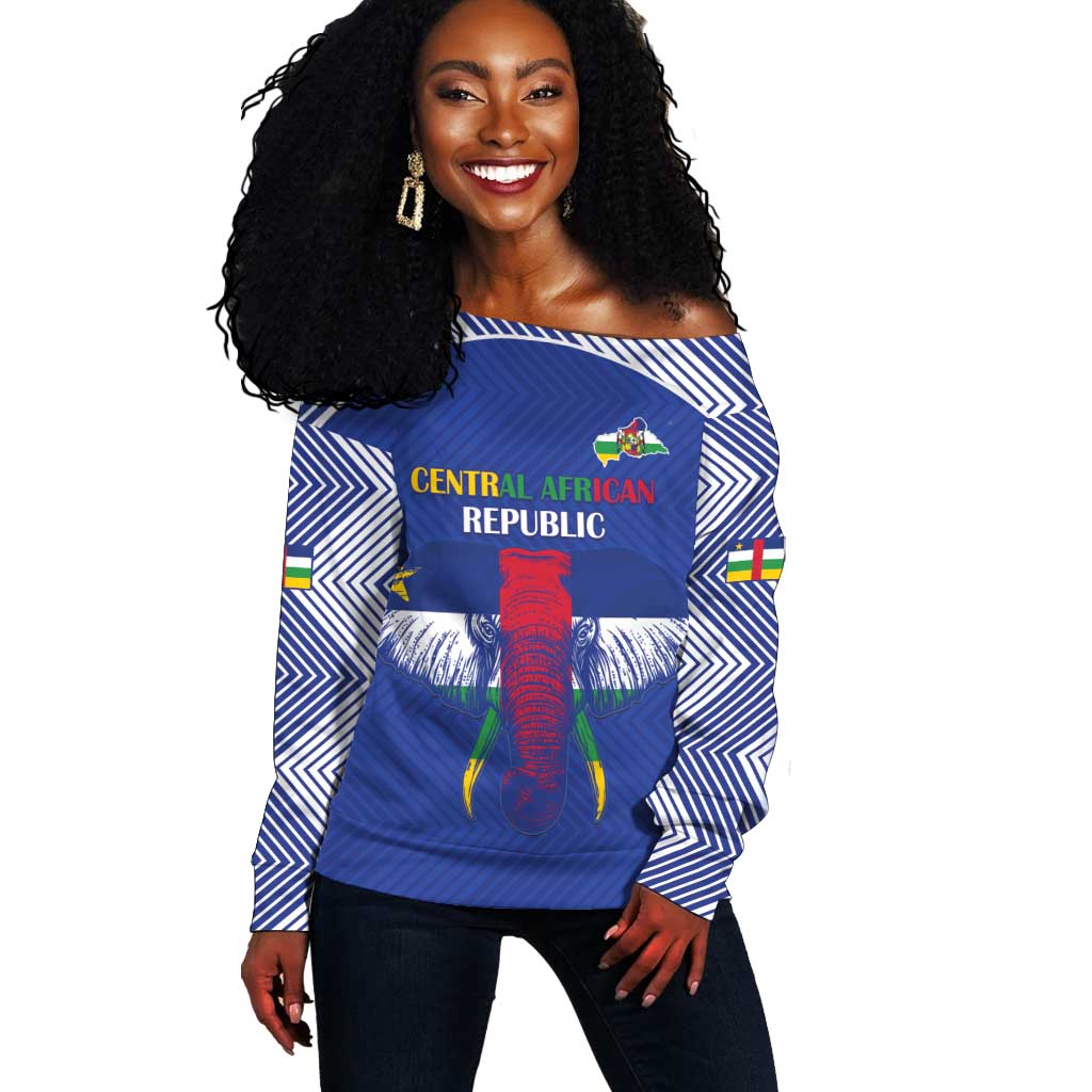 Afro Central African Republic Football Custom Off Shoulder Sweater Go Champions - African Pride