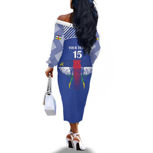 Afro Central African Republic Football Custom Off The Shoulder Long Sleeve Dress Go Champions - African Pride