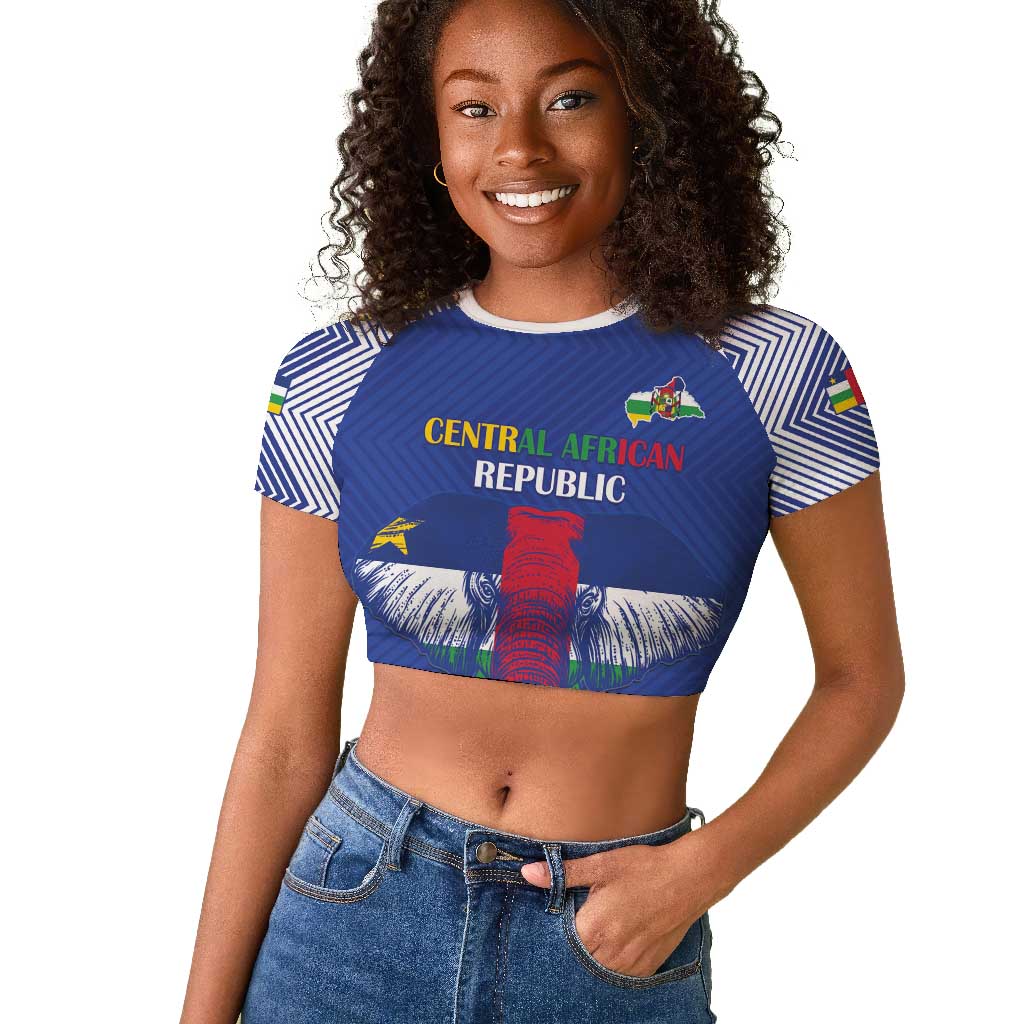 Afro Central African Republic Football Custom Raglan Cropped T shirt Go Champions - African Pride