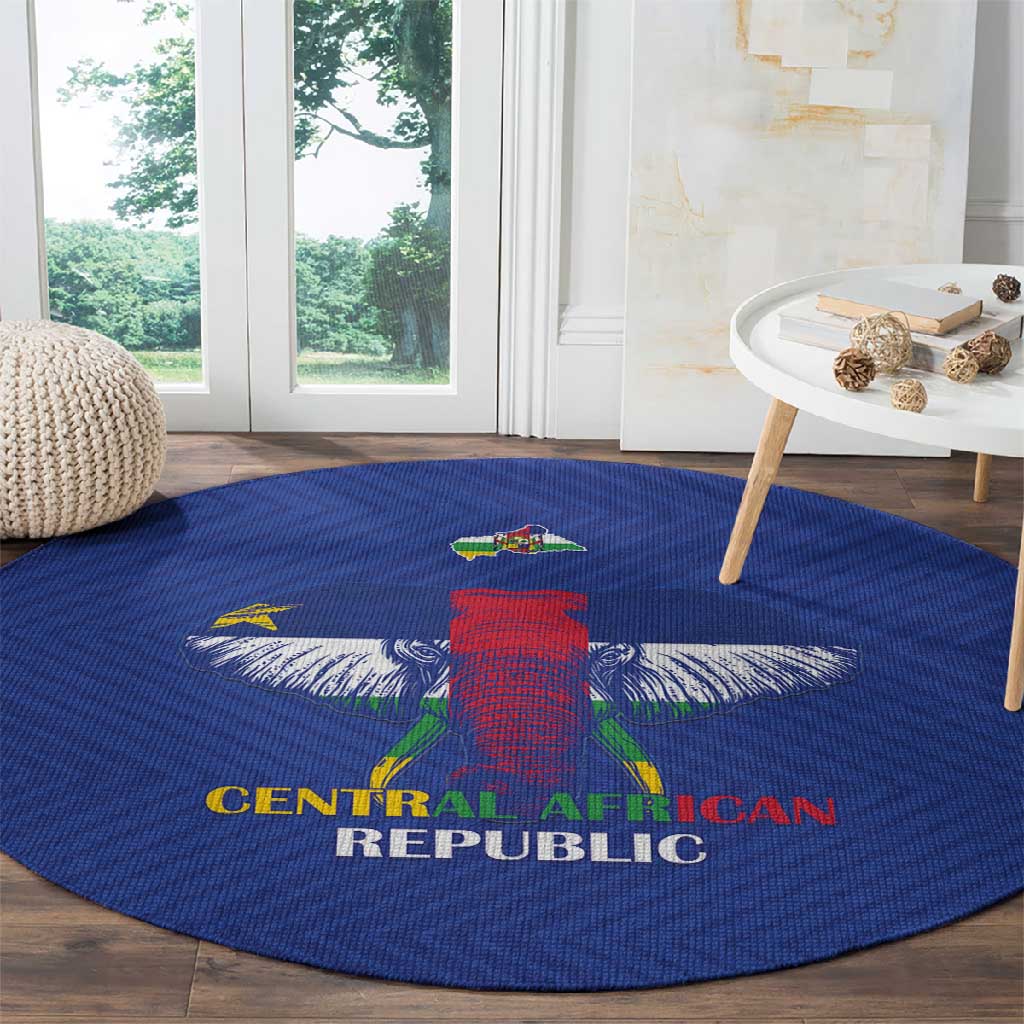 Afro Central African Republic Football Round Carpet Go Champions - African Pride