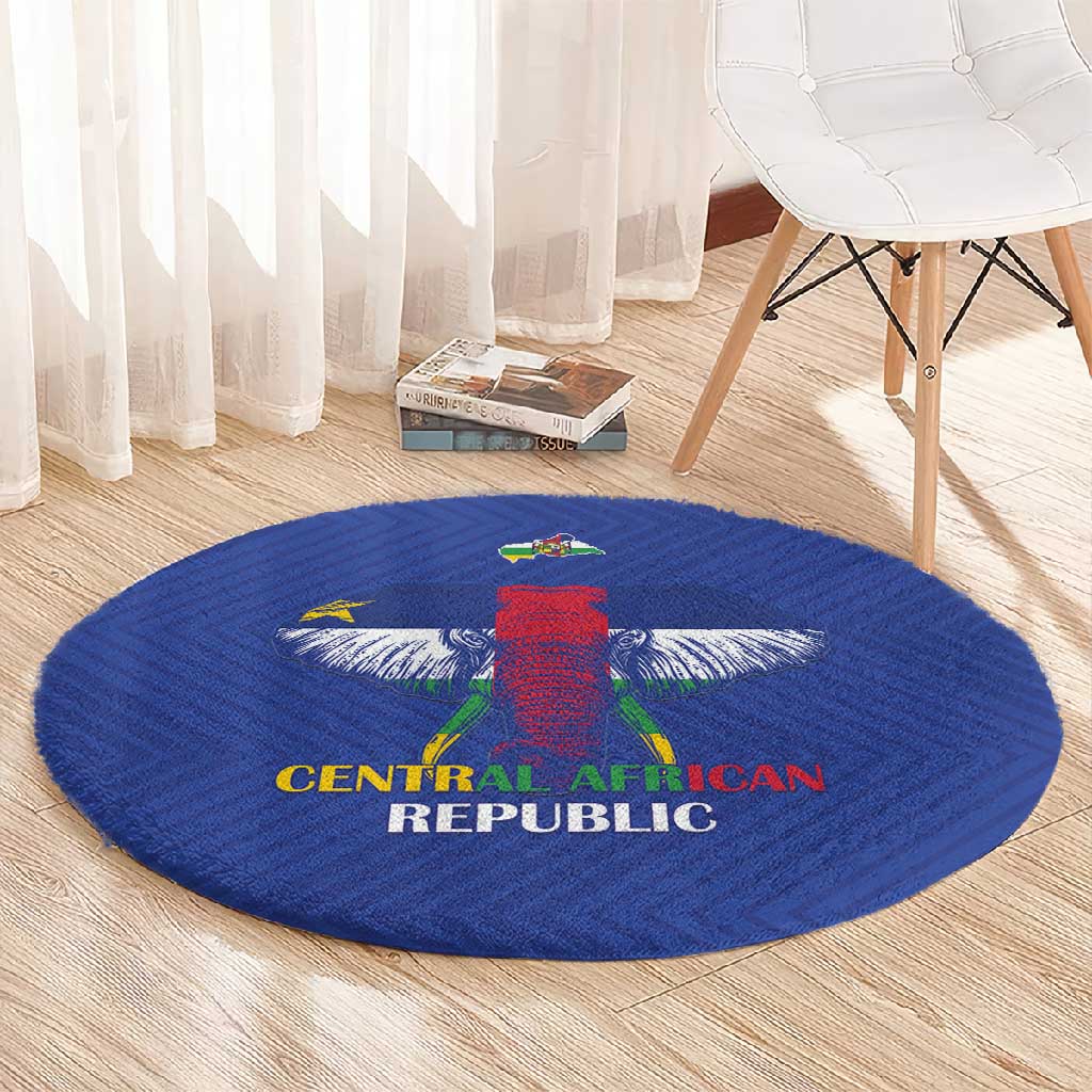 Afro Central African Republic Football Round Carpet Go Champions - African Pride