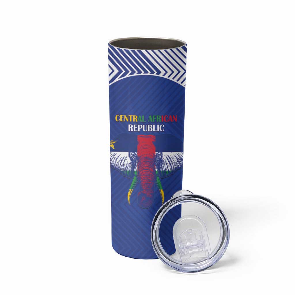 Afro Central African Republic Football Custom Skinny Tumbler Go Champions - African Pride