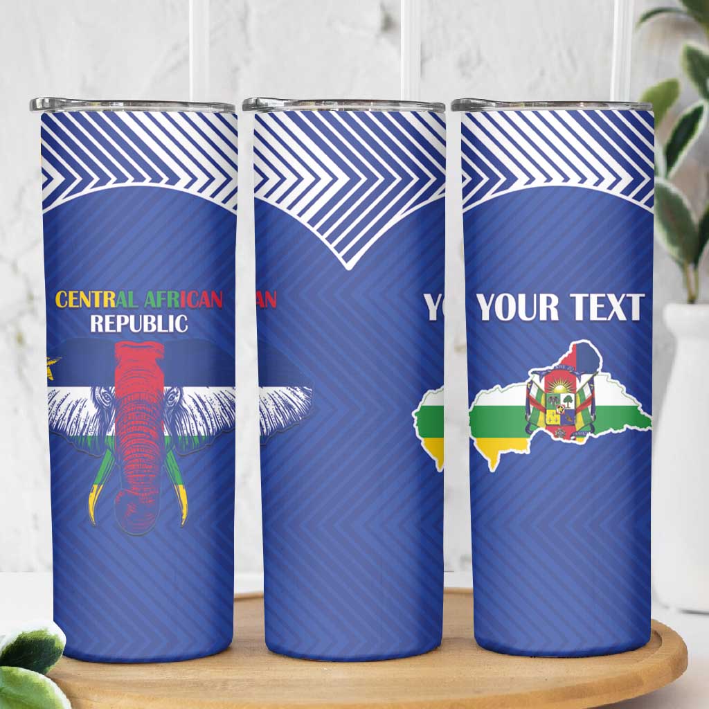 Afro Central African Republic Football Custom Skinny Tumbler Go Champions - African Pride