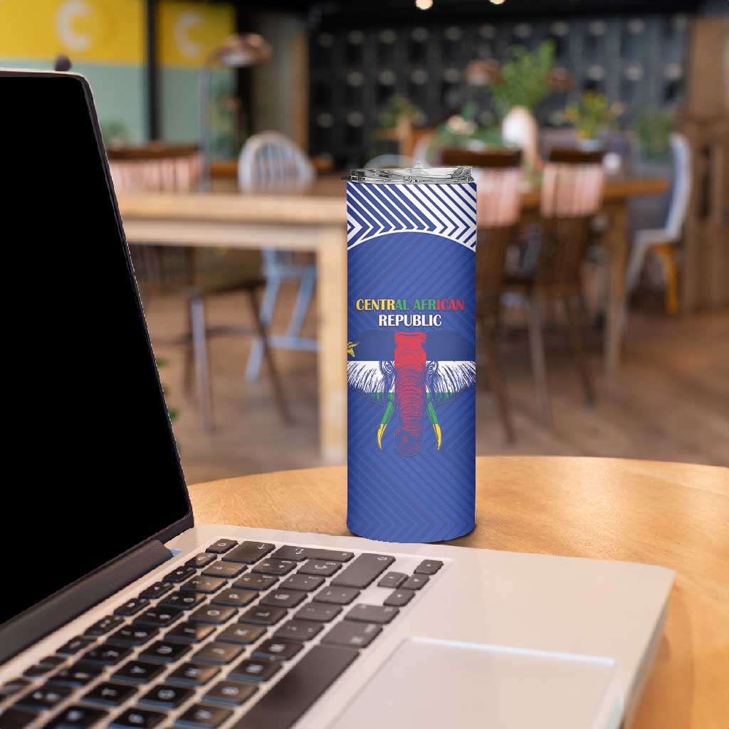 Afro Central African Republic Football Custom Skinny Tumbler Go Champions - African Pride