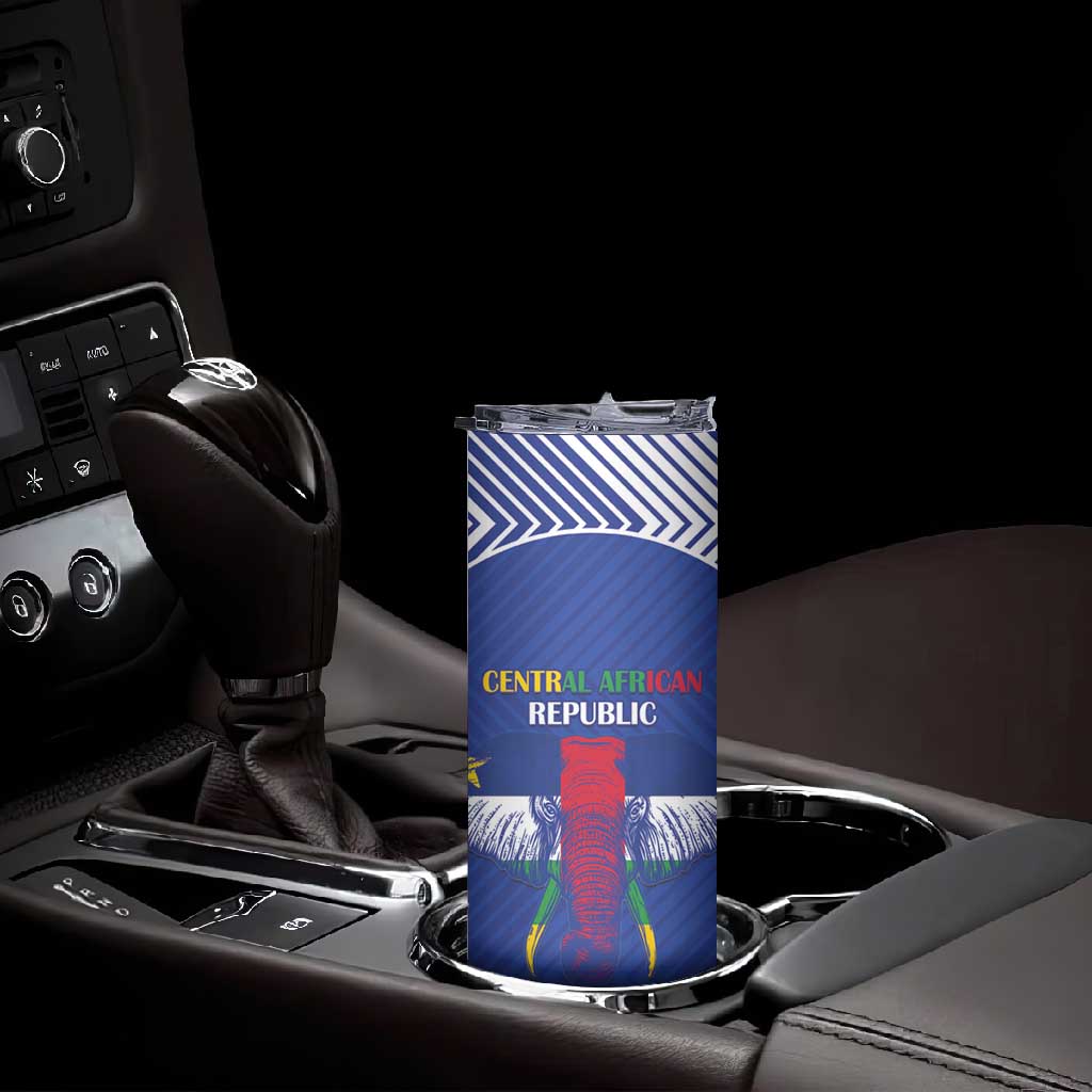 Afro Central African Republic Football Custom Skinny Tumbler Go Champions - African Pride