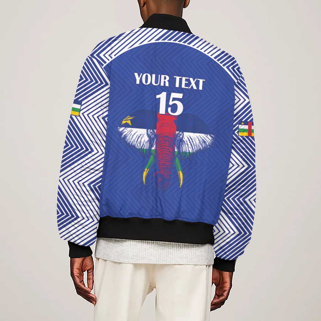 Afro Central African Republic Football Custom Sleeve Zip Bomber Jacket Go Champions - African Pride