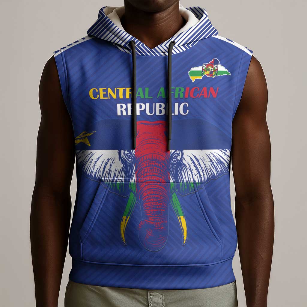 Afro Central African Republic Football Custom Sleeveless Hoodie Go Champions - African Pride