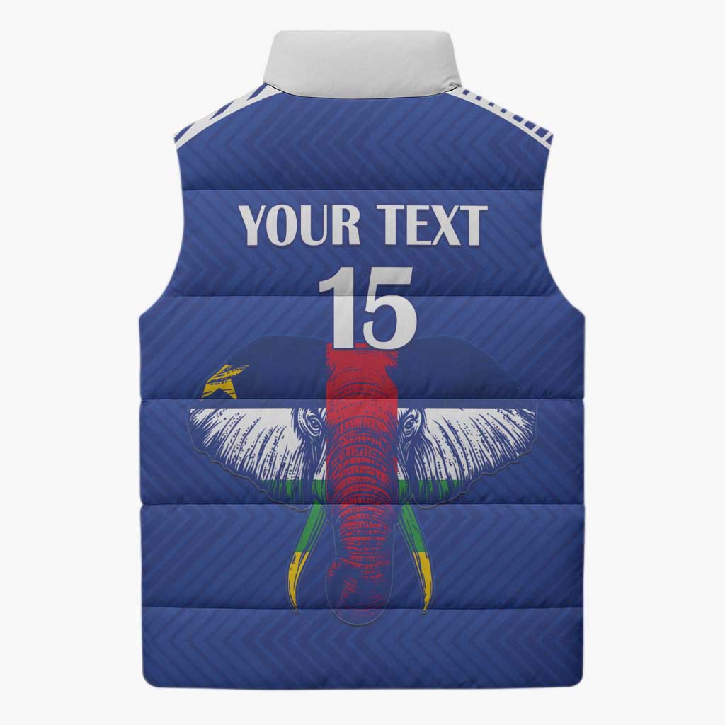 Custom Central African Republic Football Sleeveless Puffer Jacket Go Champions