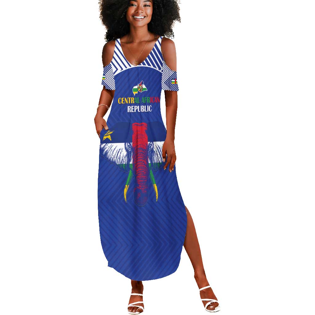 Afro Central African Republic Football Custom Summer Maxi Dress Go Champions - African Pride