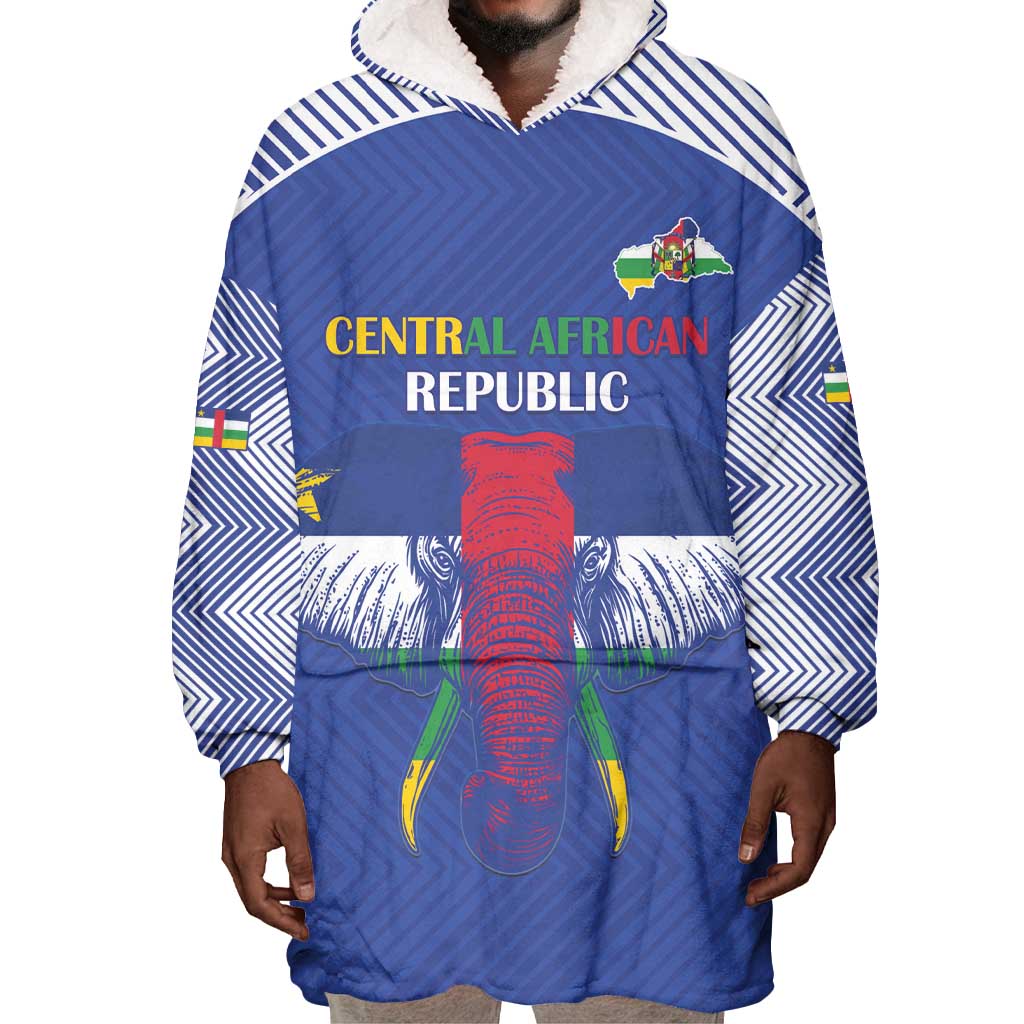 Afro Central African Republic Football Custom Wearable Blanket Hoodie Go Champions - African Pride