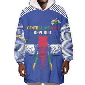 Afro Central African Republic Football Custom Wearable Blanket Hoodie Go Champions - African Pride