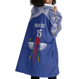 Afro Central African Republic Football Custom Wearable Blanket Hoodie Go Champions - African Pride