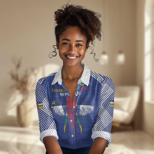 Afro Central African Republic Football Custom Women Casual Shirt Go Champions - African Pride
