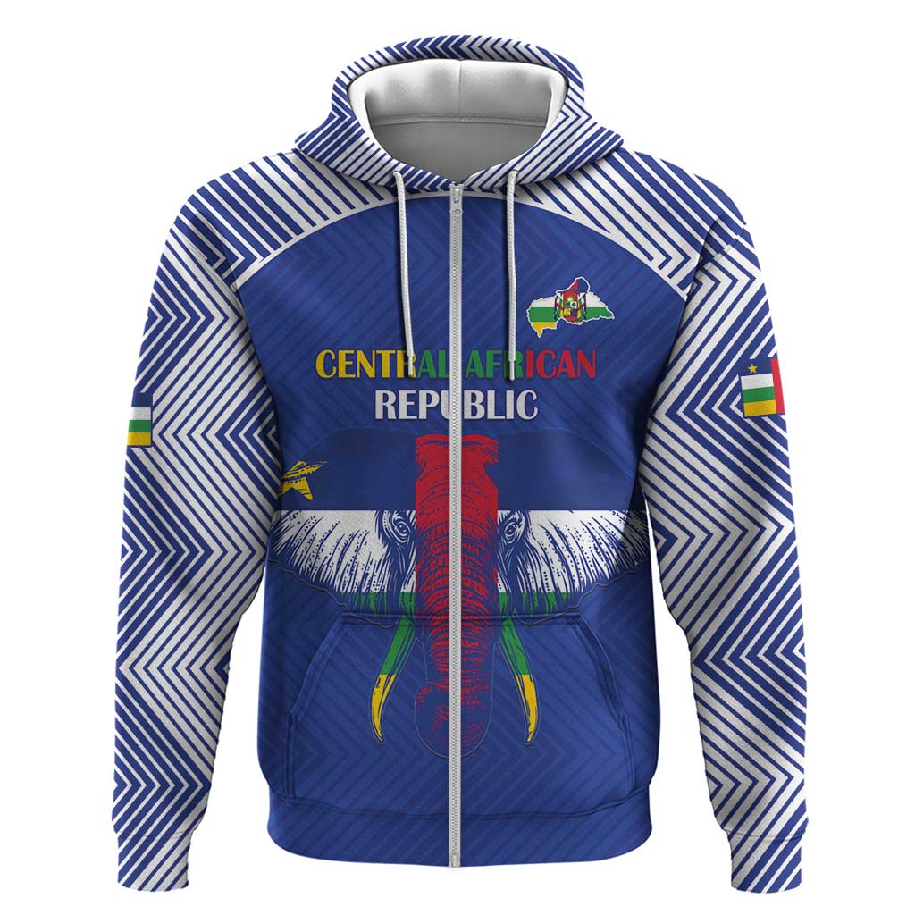 Afro Central African Republic Football Custom Zip Hoodie Go Champions - African Pride