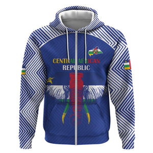 Afro Central African Republic Football Custom Zip Hoodie Go Champions - African Pride
