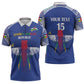Custom Central African Republic Football Zipper Polo Shirt Go Champions