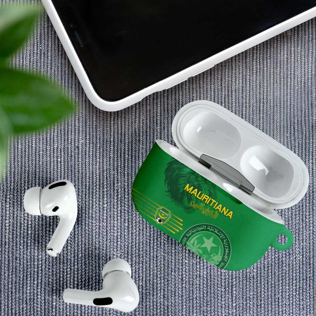 Mauritania Football AirPods Case Coat Of Arms With Islamic Pattern